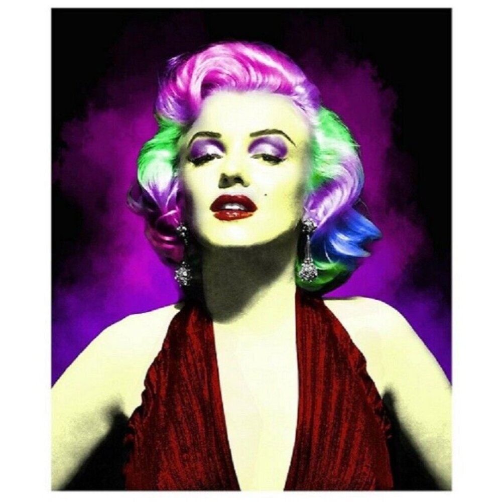 New Purple Multi Color Marilyn Monroe Plush Fleece Throw Gift Blanket Photo NIP